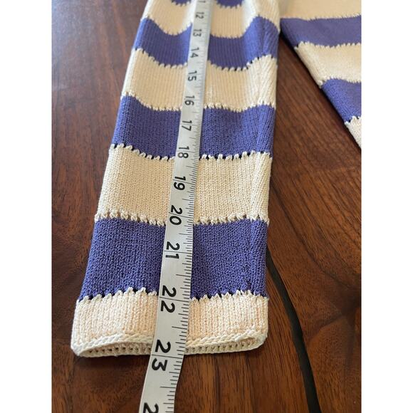 J.S.S knit wear jacket set small purple cream wool blend button up vintage - Picture 13 of 15